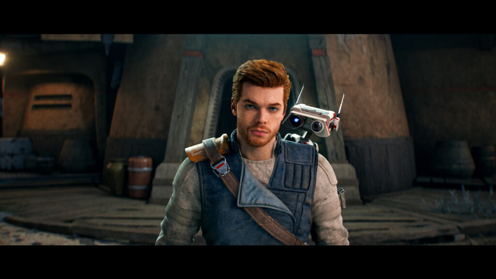 Cal from Star Wars Jedi: Survivor looking at the viewer.