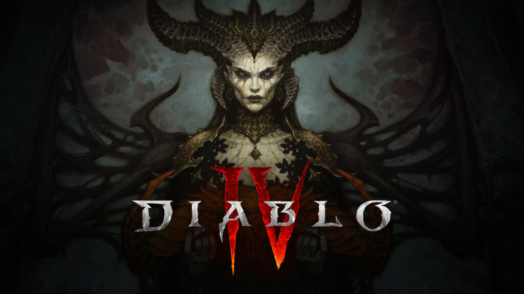 The demon lady of Diablo 4 looking at the viewer—menacingly.