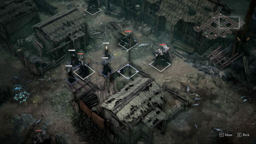 The image is a battle scene in Redemption Reapers. There is clear turn based tactics in-game.