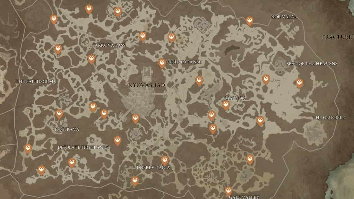 Diablo 4 Altar Of Lilith Locations In Fractured Peaks N4g
