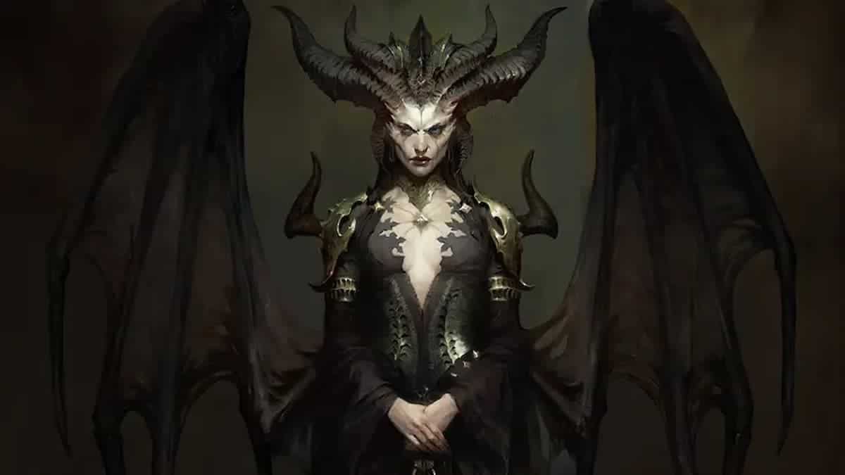 Promotion art of Lilith from Diablo 4