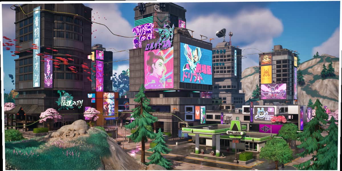 A gorgeous picture showing the theme of Mega City in Fortnite Chapter 4 Season 2