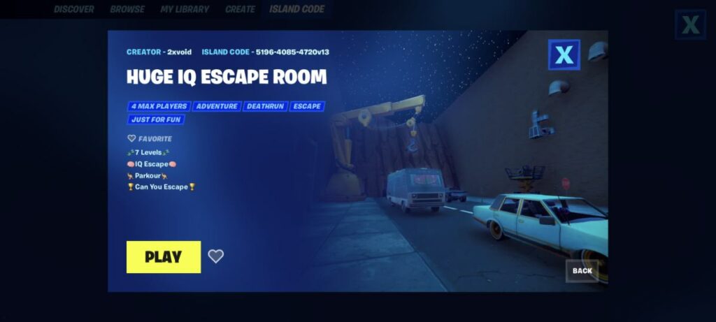 ESCAPE ROOM 40 LEVELS - Fortnite Creative Map Code - Dropnite