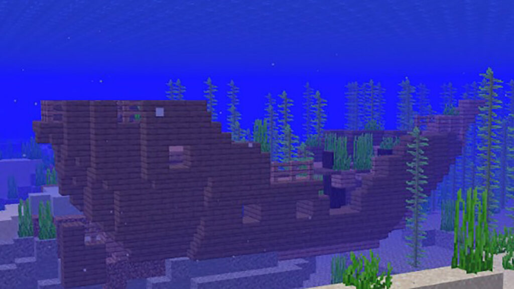 A Shipwreck in Minecraft.