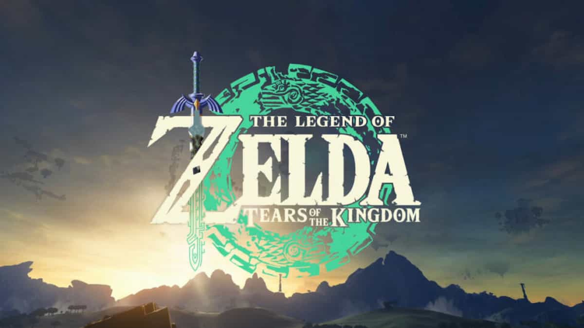 Opening title with the master sword on the logo