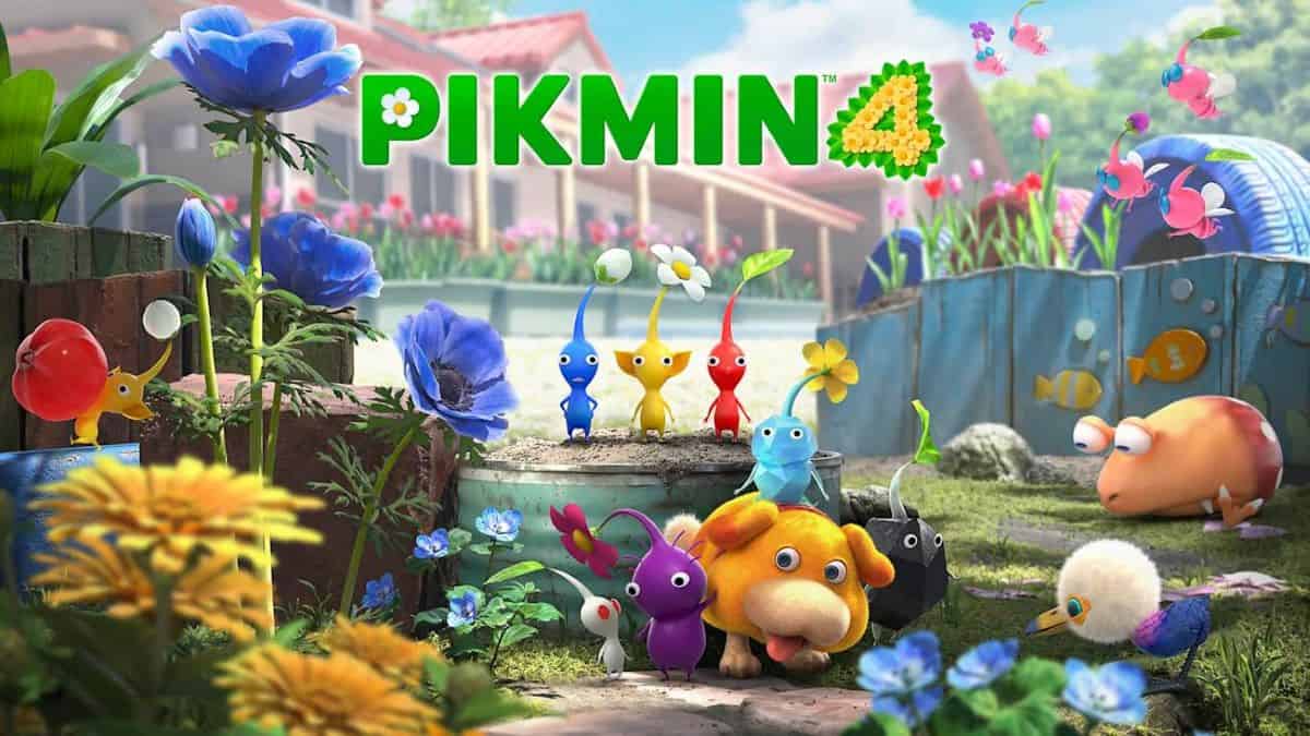 Pikmin 4 characters in a garden