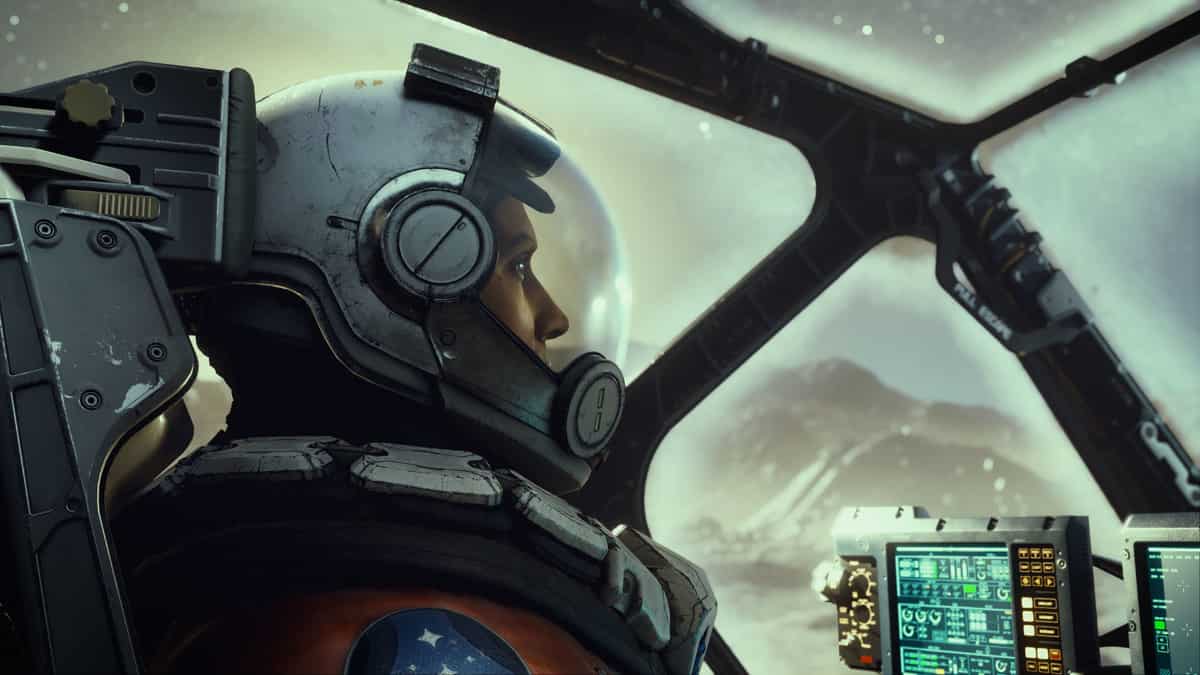 Starfield screenshot of cockpit.