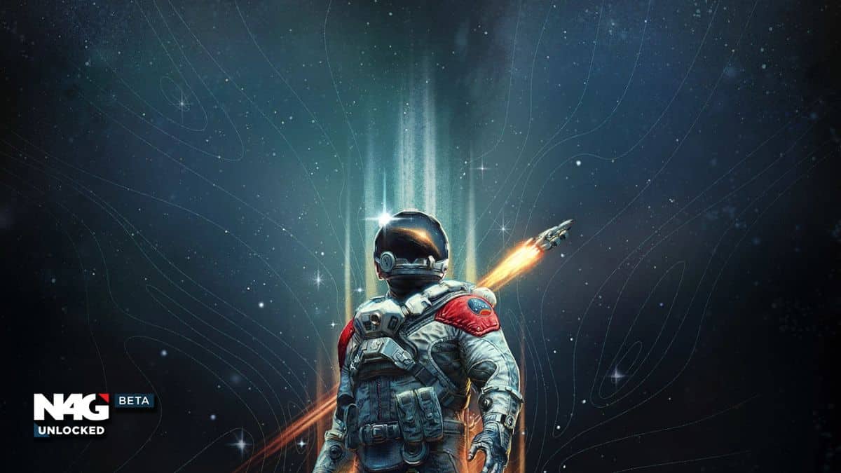 Is Starfield procedurally generated astronaut looking over galaxy theme