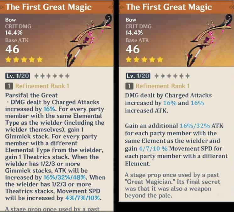 Genshin Impact Fan example of fixing confusing item descriptions