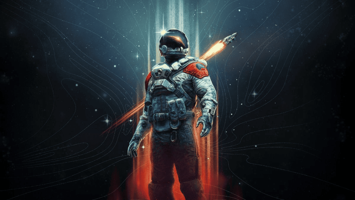 astronaut on 70’s vibe background
