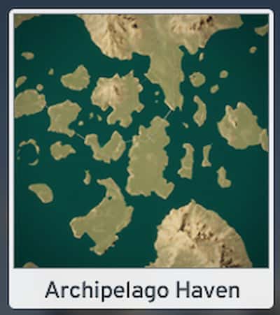 Image of the Archipelago Haven map layout in Cities Skylines 2.