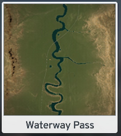 Image de la disposition de la carte Waterway Pass dans Cities Skylines 2.