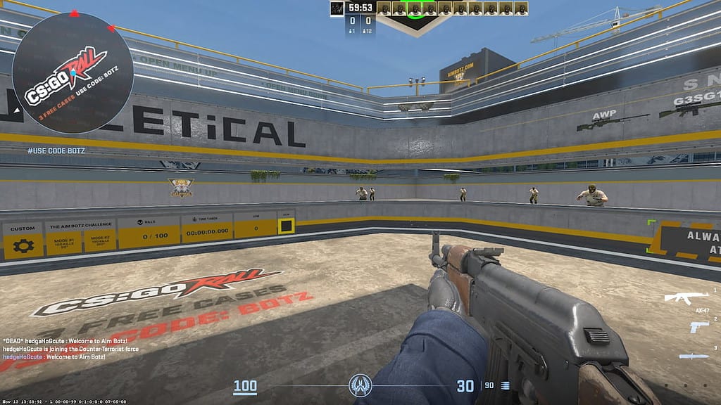 How to play Aim Botz in CS2