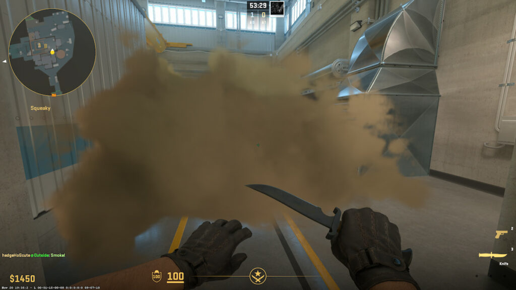Image of smoke near Vent on A site on the map Nuke in CS2