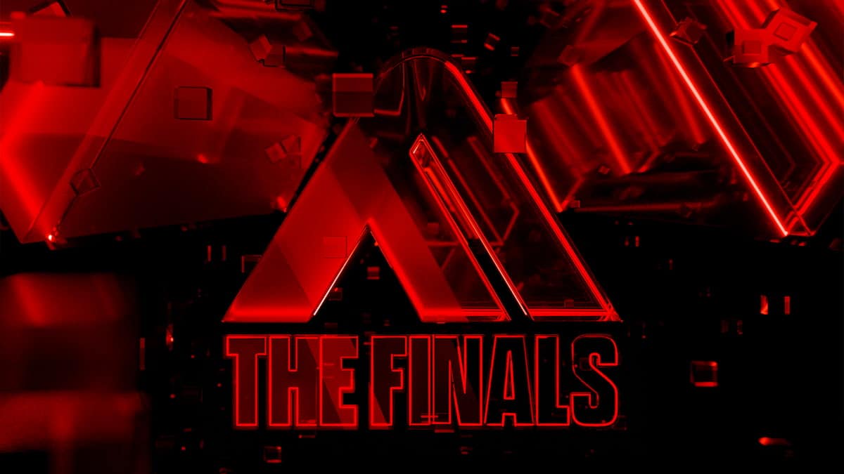 The Finals glass logo in front of a red background