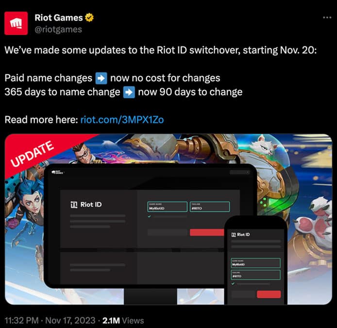 Riot Reverses Course on VALORANT, LoL Paid Name Changes