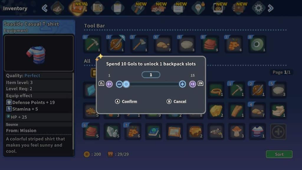 Increasing Backpack Inventory - Step 2