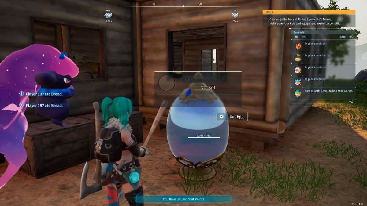 Player views the Egg Incubator in Palworld