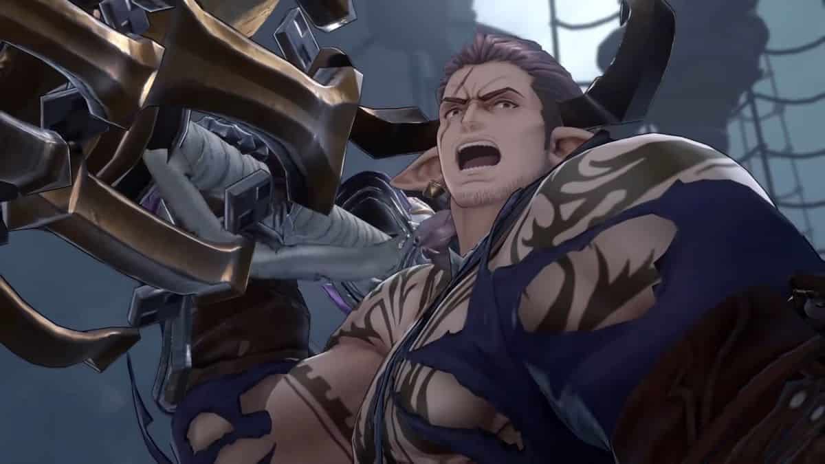 Granblue Fantasy: Relink character wields a massive weapons