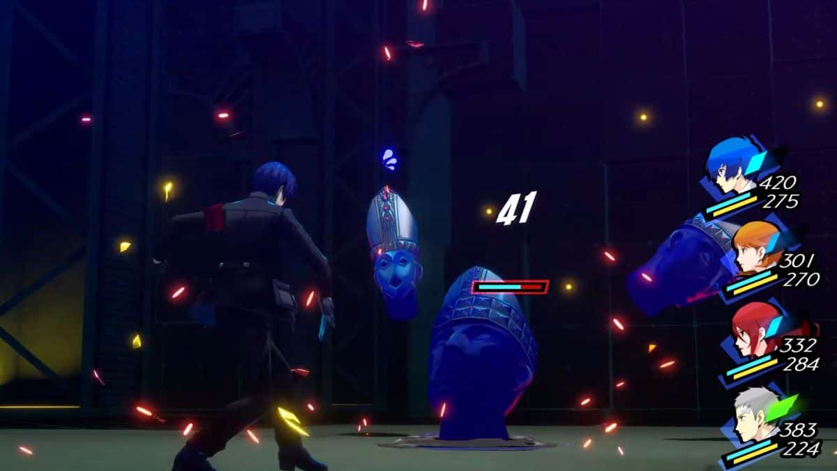 Persona crew attacks enemy in Persona 3 Reload