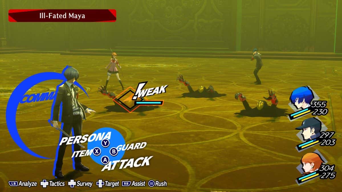 Makoto Yuki fights shadows in Persona 3 Reload