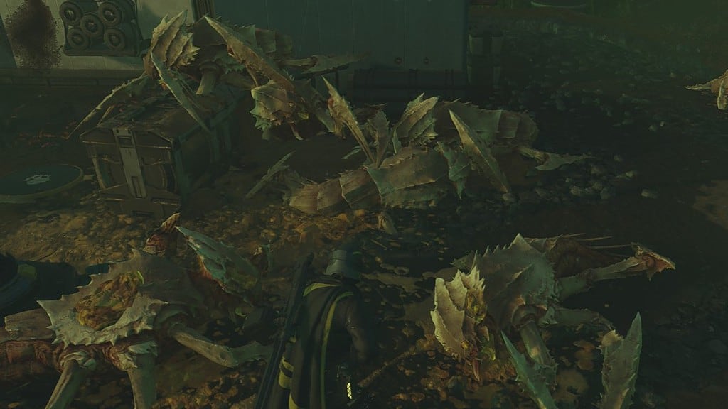 Helldivers 2 screenshot of a bunch of dead Terminids