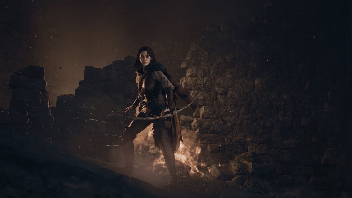 A female Archer prepares for battle in Dragons Dogma 2