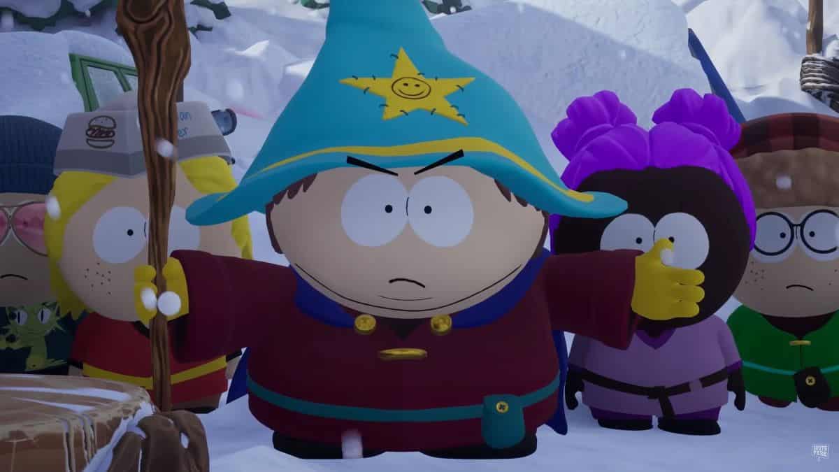 Cartman leads a group in South Park: Snow Day