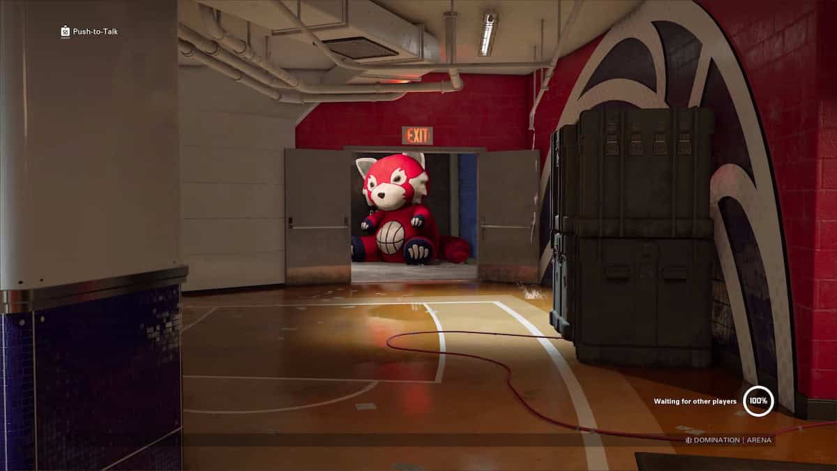 Sceenshot of a lobby with the giant mascot in XDefiant