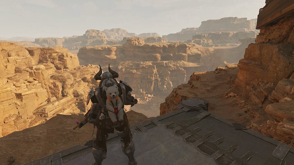 The First Descendant Ajax looking over a desert