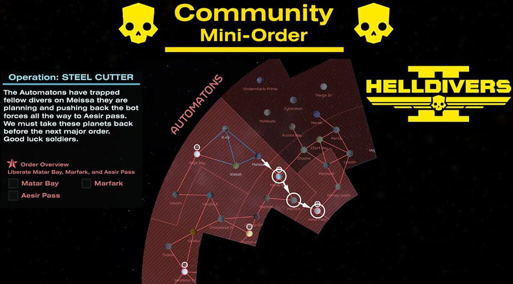 Helldivers 2 community issued a Mini Order on the Automaton front.
