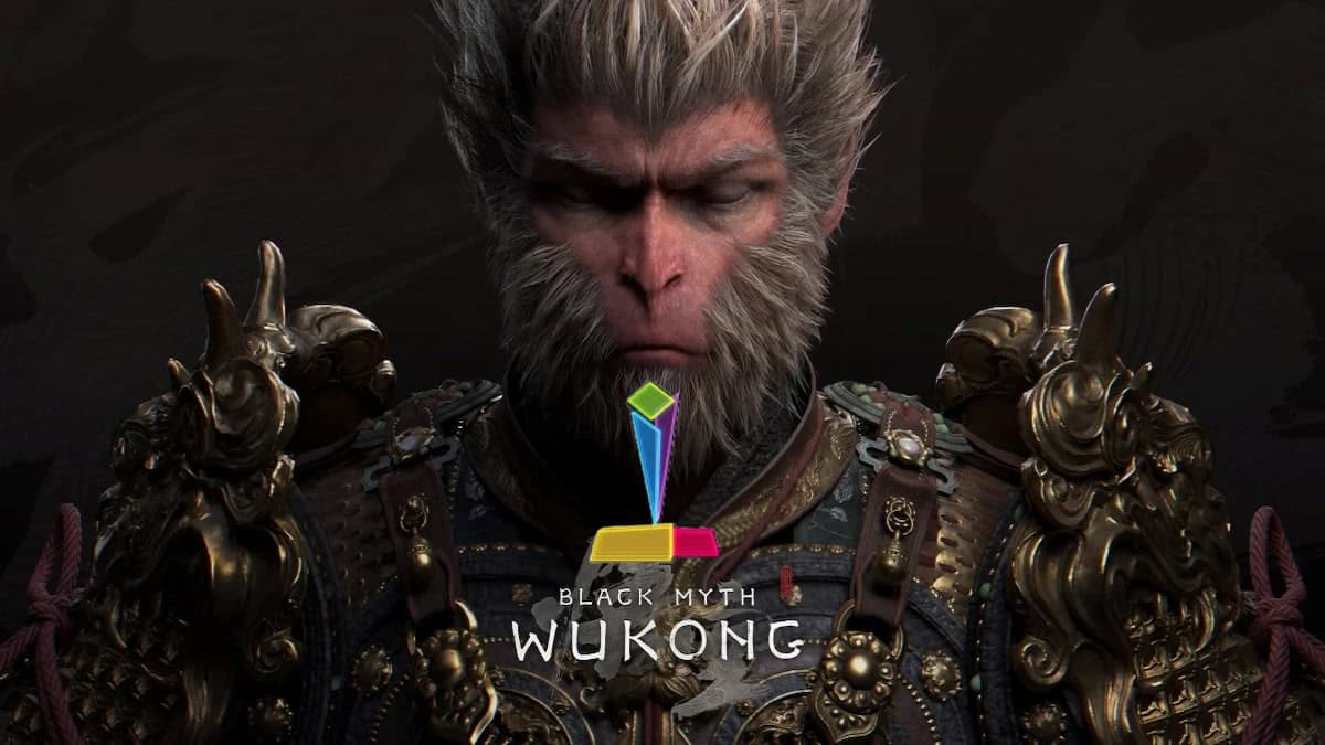 Playstation Black Myth Wukong key art with a golden joystick logo