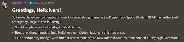 The Lore behind the Temporary DSS Augmentation in Helldivers 2