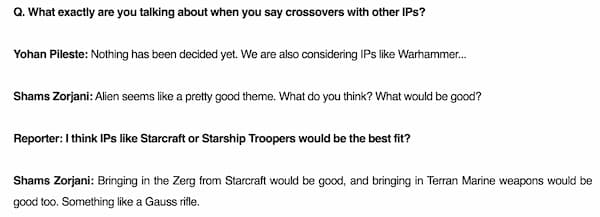Helldivers 2 devs talk about crossovers (Pt.2)