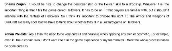 Helldivers 2 devs talk about crossovers (Pt.3)