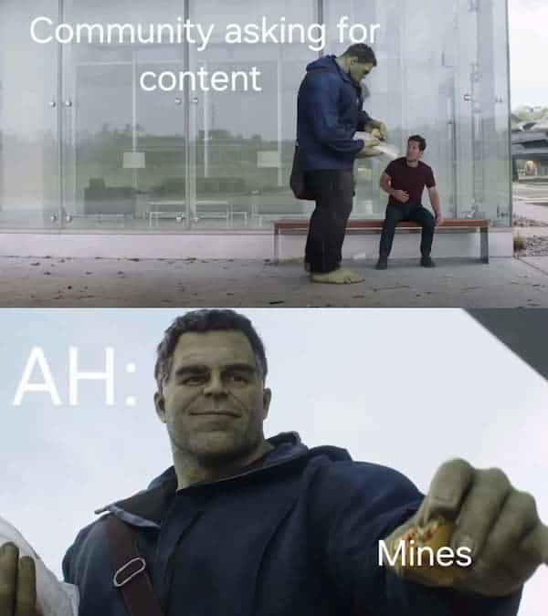 A meme about Arrowhead giving Mines to Helldivers 2 players.