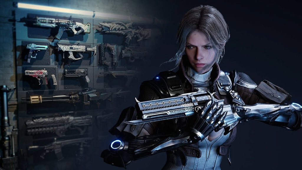 The First Descendant Viessa holding a handgun.