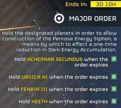 The Major Order in Helldivers 2.