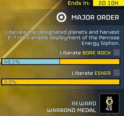 A Major Order in Helldivers 2.
