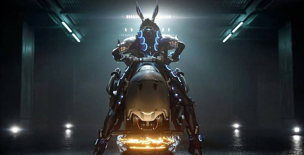 The First Descendant Bunny on a Hover Bike