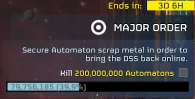 The second MO in the dual Major Order in Helldivers 2.