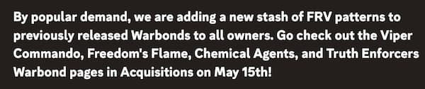 New FRV patterns are coming to Helldivers 2.