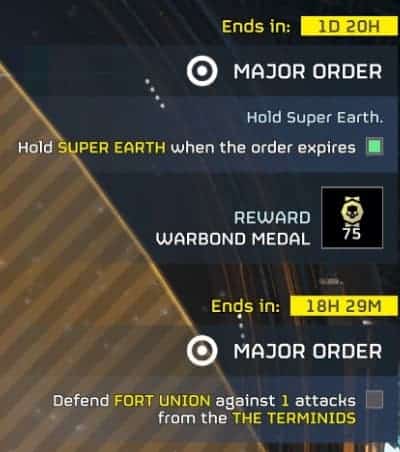 Major Orders in Helldivers 2.