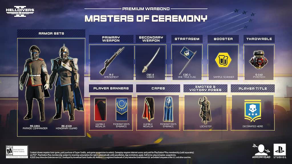 The Masters of Ceremony Warbond in Helldivers 2.