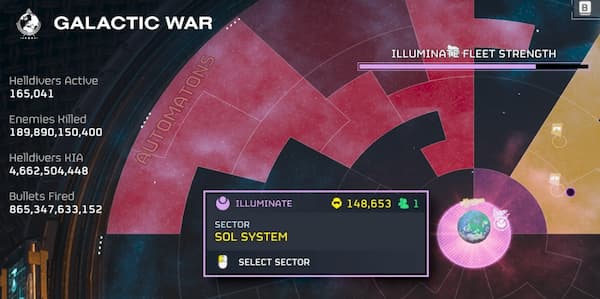 Stats in Helldivers 2 following a major update.