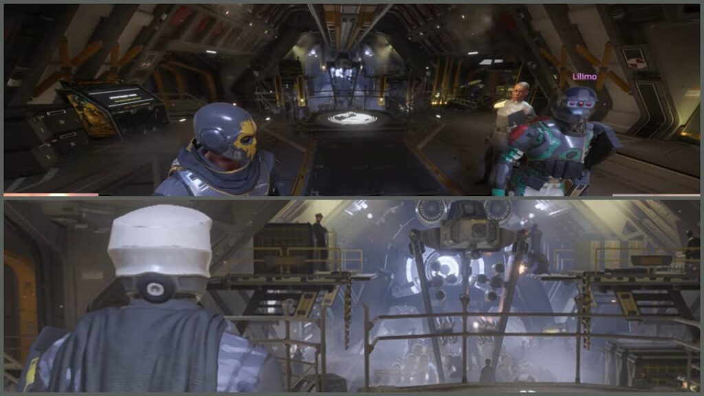 The banners are everywhere in the Super Destroyer during the live Q&A with Helldivers 2 devs.