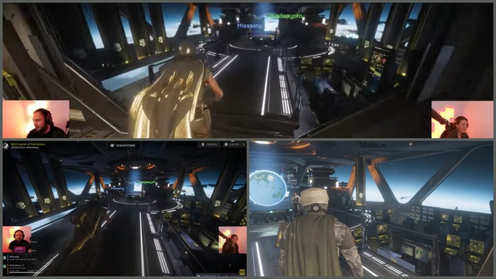 The banners are everywhere in the Super Destroyer during the live Q&A with Helldivers 2 devs.