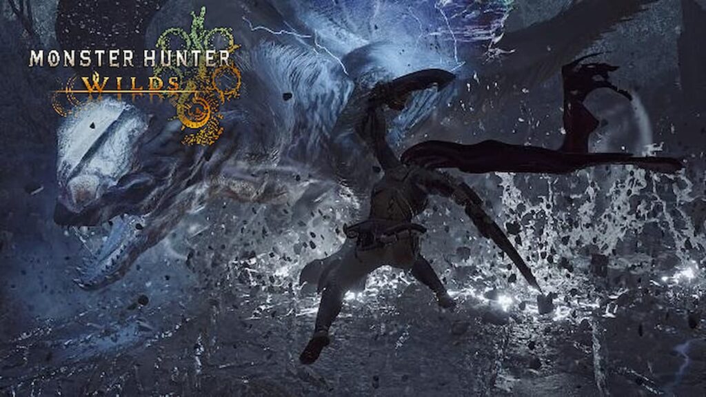 Monster Hunter Wilds player fighting the Guardian Fulgur Anjanath.
