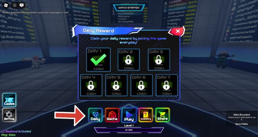 How to get the Daily Reward in Project Egoist.