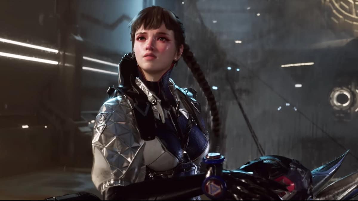 The First Descendant image of Bunny looking beyond the camera, from the Breakthrough trailer.